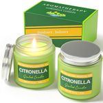 Citronella Candle, BOYUJK Citronella Candle Outdoor with 60-70 Hours of Burning Time, 7oz Scented Candles Gifts with Natural Citronella Scent, Citronella Candle Set for Home, Outdoor and Travel