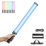 Godox LC500R Mini RGB LED Stick Light | 2500K-8500K Full Color, 39 Lighting Effects & Smartphone APP | 360° Full-Color LED Light,0-100% Dimmable with Barn Door | White