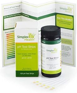 SimplexHealth pH Test Strips 4.5-9.0 Urine & Saliva Acid Alkaline pH Testing (125 Strips) Better Than Litmus Paper