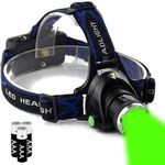 XYSRZ Green Light Headlamp 3 Modes Zoomable Green Headlamp for Hunting Fishing Night Observation