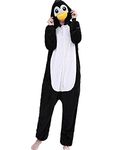 LATH.PIN Product Image Penguin Onesie Pajamas for Women Men Unisex Animal Cosplay Halloween Onesies Costumes Adult Lounge Wear Sleepsuit