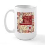 CafePress Friendships are Like Quilts Large Mug 15 oz (444 ml) Ceramic Coffee Mug