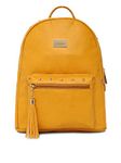 KLEIO Classic PU Leather Backpack for Women (Mustard) with Adjustable Strap | Multi Purpose Versatile Bag for Girls | Suitable for Travel, Weekend Trip & Shopping