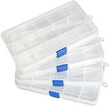 Qualsen Organizers and Storage Organizer, Craft Storage Organizer Fishing Tackle Box Organizer, Adjustable Divider Bead Organizer for Jewelry Beads Earring Container Tool Fishing(15 grids x4, white)