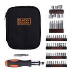 BLACK+DECKER A7104-XJ 56 Pc Magnetic Screw Driving Kit with Ratchet for DIY use (Black)