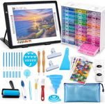156PCS All Inclusive Diamond Art Accessories Kit with A4 Diamond Painting Light Pad Kit,Diamond Art Trays with Lids& 5D Painting Tools Set for Full Drill & Partial Drill Art