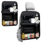 Resszo Car Organiser Car Seat Organiser, Car Backseat Organiser with Foldable Tray Table, Car Tidy Organiser with 6 Pockets,Car Storage Organiser with Tablet Holder for Kids Toy Storage