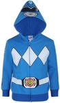 Hasbro Power Rangers Boy's Blue Ranger Hooded Zipper Jacket, Size 5