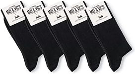 Mens Socks (5 Pair Pack) by Mat & Vic's Cotton Classic Comfortable Breathable (UK '6-9 / EU 39-42, black)