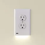 2 Pack - SnapPower GuideLight 2 [For Duplex Outlets] - Replaces Plug-In Night Light - Electrical Receptacle Wall Plate with LED Night Lights - Auto On/Off Sensor - White