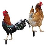 Yardwe 2pcs Chicken Rooster Yard Ar