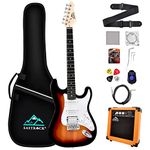 Eastrock Full Size Electric Guitar,39 inch Electric Guitar Kit for Beginner Starter with 10w Amplifier, Bag, Capo,Shoulder Strap, String,Cable, Tuner,Picks (SunBurst)