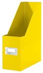 Leitz Magazine File Holder, A4, Cardboard Document Storage Box with Label, Foldable, for Home, Office & School, Click and Store Range 60470016 - Yellow