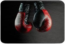 Feelyou Boxing Theme Bathroom Rugs Kids Boxing Gloves Bath Rugs with Non Slip Back Sports Inside Entryway Door Mat for Bathroom Floor Indoor Doormat Bathroom Water Absorbent Floor Mat