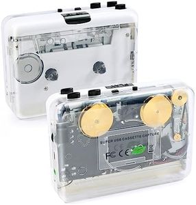 Walkman Auto Reverse ＆Clear Stereo Cassette Player,Built-in Cool Copper Wheel Movement＆Earphone,Cassette Tape to MP3 Converter with Tape Converter Software,Powered by USB Power Cord or AA Battery