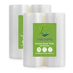 VacYaYa 4 Pack 28x1500cm Rolls (Total 30m) Vacuum Food Sealer Machine Freezer Bags Rolls with BPA Free,Heavy Duty,Great for Sous Vide and Vac Seal Storage Rolls