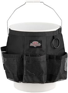 Bucket Boss Auto Boss Wash Boss Organizer for a 5 Gallon Bucket, with Fast-Drying, Exterior Mesh Pockets for Car Supplies, Allowing for Soap and Water in The Bucket, in Black, AB30060