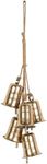 Deco 79 Metal Decorative Bells Cluster with Jute Hanging Rope, 8" x 8" x 26", Gold