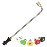 Frunimall Pressure Washer Lance, Gutter Cleaner Angled Spray Extension Wand for Karcher K2 K3 K4 K5 K6 K7, Power Jet Wash Attachment Underchassis Wash Lance with 5 Spray Nozzles (90 degrees)