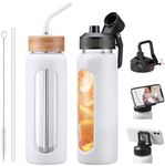 NOLOGLAZIC Glass Water Bottles with