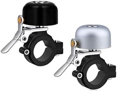Greallthy Bike Bell Classic Brass Bicycle Bell,Bike Bells for Adults Kids, Loud Retro Bell for Road & Mountain Bikes, Universal Handlebar Fit (Silver, Black).