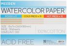 MEEDEN Watercolor Paper Block - 3 Textures Watercolor Paper Pad of 30 Sheets, 100% Cotton 140lb/300gsm, Acid-Free Art Paper for Watercolor, Gouache, Ink and More, 10" x 7"