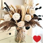 Artificial Flowers In Vase For Dining Table Centrepiece, Pampas Grass With Vase Included For Living Room Bedroom Decor, Artiticial Flowers And Vase Aesthetic Room Decor, Flowers Delivery