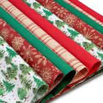 Christmas Tissue Paper for Gift Bags-Christmas Wrapping Paper- Holiday Tissue Paper Bulk- 100 Sheets - Holiday Kraft Designs 20"X20" inch Gift Wrapping Holiday Tissue Paper