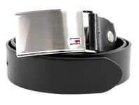 Tommy Hilfiger Men TH Plaque 3.5 Adj Belt Leather, Black (Black), 90