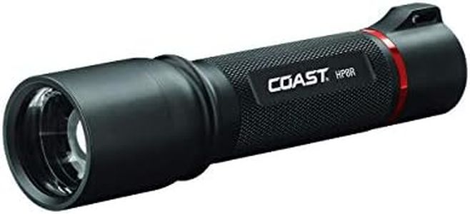 COAST® HP8R 1000 Lumen Rechargeable PURE BEAM® Focusing LED Flashlight with SLIDE FOCUS® and FLEX CHARGE™ Dual Power, Black