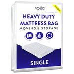 volila Single Mattress Bag - Waterproof Mattress Bags for Storage 225 x 120 x 30cm (92.5gms) - Reusable Mattress Bags for Moving, Cover to Protect your Bed from Pest Damage, Stain, and Dust