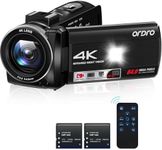 ORDRO 4K/30fps Camcorder, 64MP Vlogging Camera with 18X Digital Zoom, LED Fill light, 3.0 Inch Screen, IR Night Vision, Vlogging Camera for YouTube