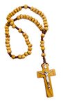 Nazareth Store Original Jerusalem Olive Wood Rosary Catholic Wooden Prayer Beads Corded Christian Gift in Velvet Bag