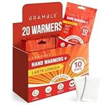 BRAMBLE 10 Pack Hand Warmers Reusable (2 per Pack, 8 Hours Heat Over 10 Days) - Pocket Warmer Pads for Golf, Hiking, Sport