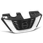 DNA MOTORING OE Style Matte Black Grille Grill Compatible with 17-18 Nissan Rogue S/SL/SV Japan Built, w/Chrome Moulding, Camera, OEM-GR-NI1200281