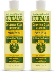 Clubman Country Club Shampoo – pH Balanced, Enriched with Panthenol for Thicker Hair, Natural Hair Thickener for Men, 16 oz Pack of 2
