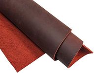 5-6oz Brown Tooling Leather Full Grain Cowhide Leather Hide 2.0mm Tooling Sewing Hobby Workshop Crafting (Red, 12 x 12inch)