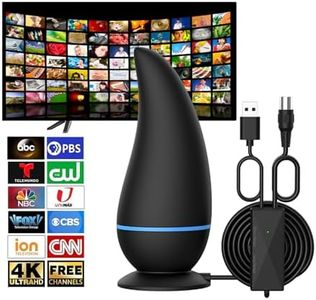 THRICEX® Freeview TV Aerial, 980+ Miles Range, Digital TV Antenna with Amplifier Booster, 360° HDTV for Enhanced Local Channels Signal Reception, Supports 8K, 4K, 1080P, Includes Coaxial Cable