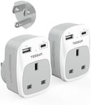 UK to US Plug Adapter 2 Pack, TESSA