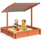 SPIELWERK® Max Sandpit | Tilt Roof | Canopy | UV50+ Protection | Soft Play | Ideal with Kinetic Sand | Toddler Toys | Play House with Ground Liner & Corner Protectors | 133x127x137 cm