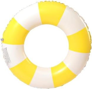 Anillo de natación Inflable, Vintage a Rayas Flotador Inflable, Flotadores de Piscina Flotante Anillo de Goma Flotante, para Piscinas de Verano y Playa para Adultos y Niños (Amarillo)