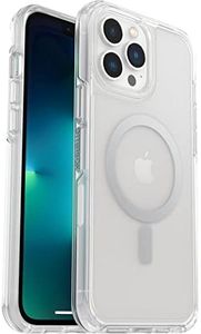 Otterbox Funda para iPhone 13 Pro MAX/iPhone 12 Pro MAX Symmetry+ Clear con MagSafe,Resistente a Golpes y caídas,Protectora,Fina,Testada 3X con estándares Militares anticaídas,Antimicrobiana,Claro