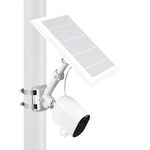 Wasserstein 2-in-1 Universal Pole Mount for Camera & Solar Panel Compatible with Wyze, Blink, Ring, Arlo, Eufy Camera (White) - Mount Only, Solar Panel and Camera Not Included