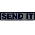 Send It Embroidered Patch Tactical Morale Applique Fastener Hook & Loop Emblem, Black & Olive