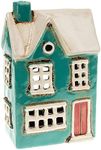 Village Pottery Country House Teal House Candle & Tea Light Holder Gift Idea 310761 310761