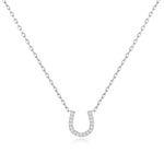 Philip Jones Horseshoe Necklace Created with Zircondia® Crystals