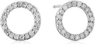 Amazon Collection 1/5 cttw Diamond Rhodium Plated Sterling Silver Demi Fine Earrings (I-J Color, I3 Clarity)