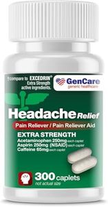 GenCare - Extra Strength Headache Relief Acetaminophen with Aspirin (NSAID) & Caffeine (300 Caplets) Value Pack | Head Pain Relief, Muscle Aches, Back Pain & Body | Generic Excedrin Extra Strength