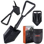 URPRO Folding Shovel w/Pick, Portable Carbon Steel Handle, Survival, Entrenching, Military, Firefighting, Trenching Tool, for Camping, Gardening, Digging, Sand, Mud & Snow