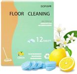 SOPAMI 12pcs Floor Cleaning Solution Tablet Deep Cleans for Multiple Hard Floors, Tile and Vinyl Floors，Suitable With All Robot Vacuums with Mopping and Cordless Wet/Dry Vacuum Mop Cleaner lemon Scent